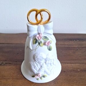 Vintage Wedding Bell Ceramic Music Box